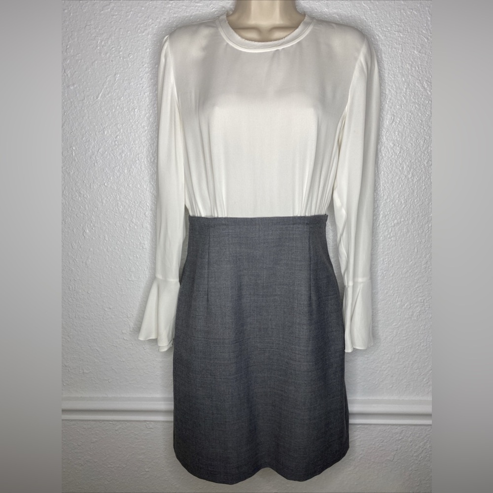 Club Monaco white & gray sheath dress